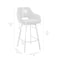 Armen Living Aura White Faux Leather and Brushed Stainless Steel Swivel 30" Bar Stool LCAUBABSWH30 - alternate 8
